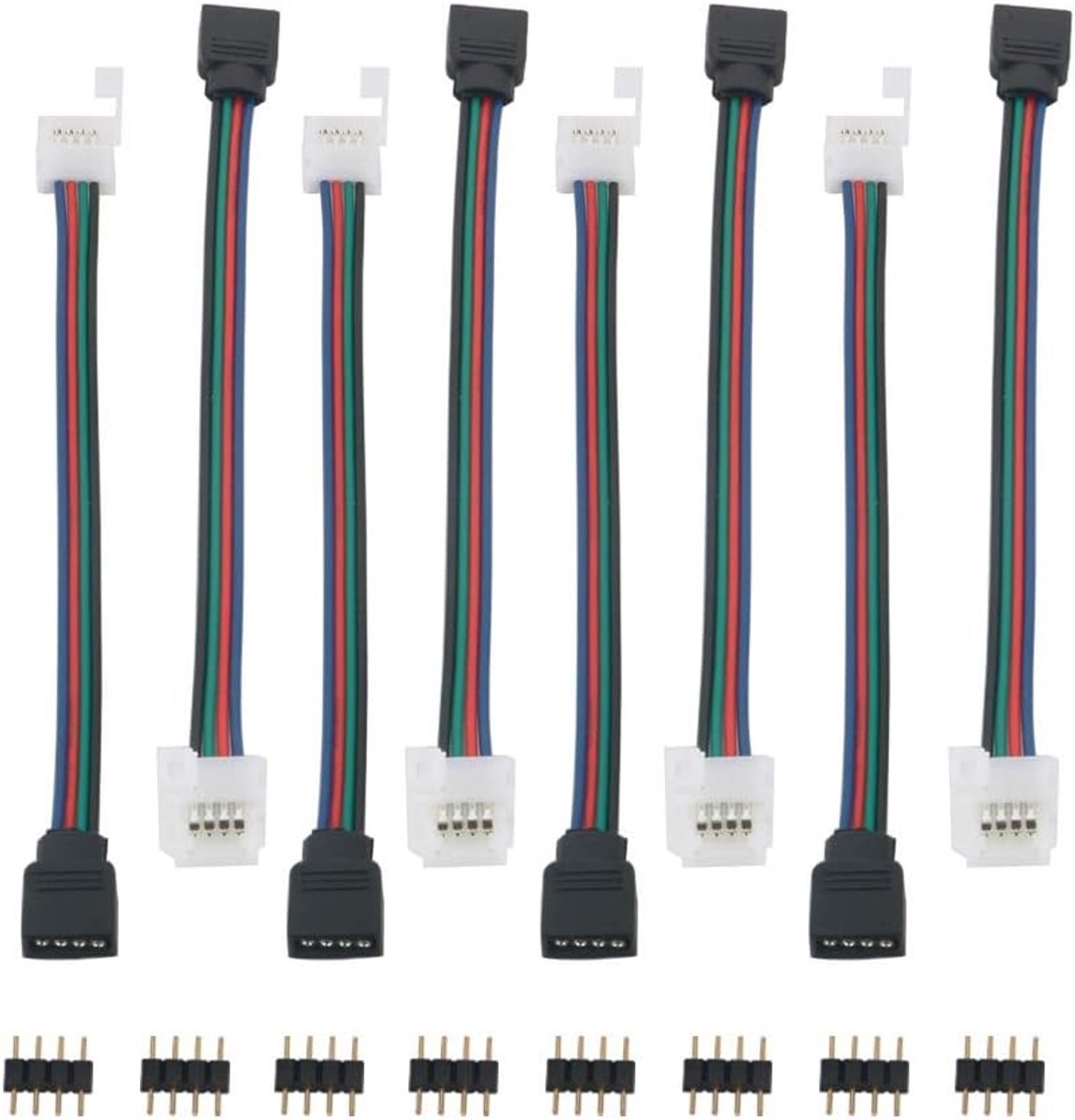 SnelShoppen - GTIWUNG Snelle Verbinders voor LED Strip, Flexibele Aansluitkabels, 4-Pin, 10 mm, Hoekverbinders voor Thuis, Tuin en Feesten