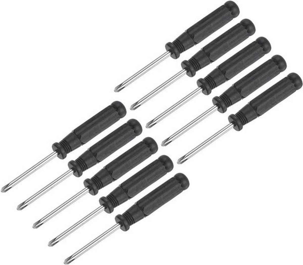 Mini kruiskopschroevendraaier 4,0 mm met antislip handvat voor precisiewerk, set van 10 stuks voor kleine apparaten en elektronica