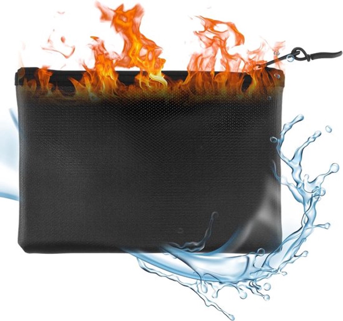 Vlamvertragende en waterdichte documententas, brandveilige tas voor paspoorten, geld en sieraden, 20.5 x 13.5 cm, robuust en praktisch voor waardevolle spullen