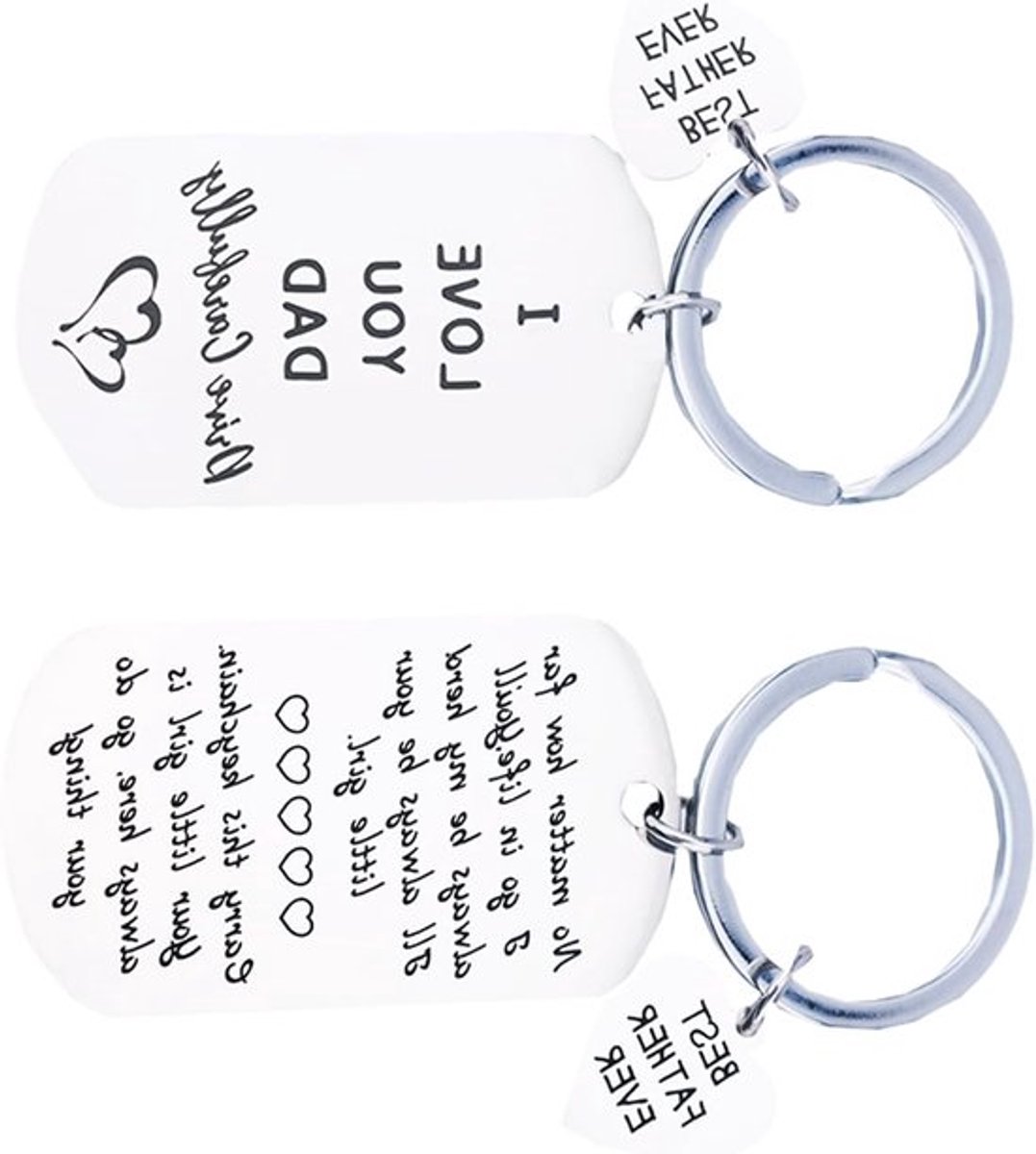 Veilige Sleutelhanger voor Vader van Dochter - Betekenisvol Cadeau voor Vaderdag, Verjaardag en Kerst met Liefde en Zorg