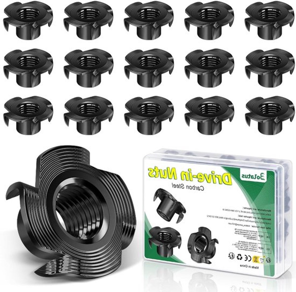 Set van 50 Impact Nuts M5 x 8 mm, Ideaal voor Hout, Meubels, Klimwanden en Doe-Het-Zelf Projecten met 5 Impactpunten
