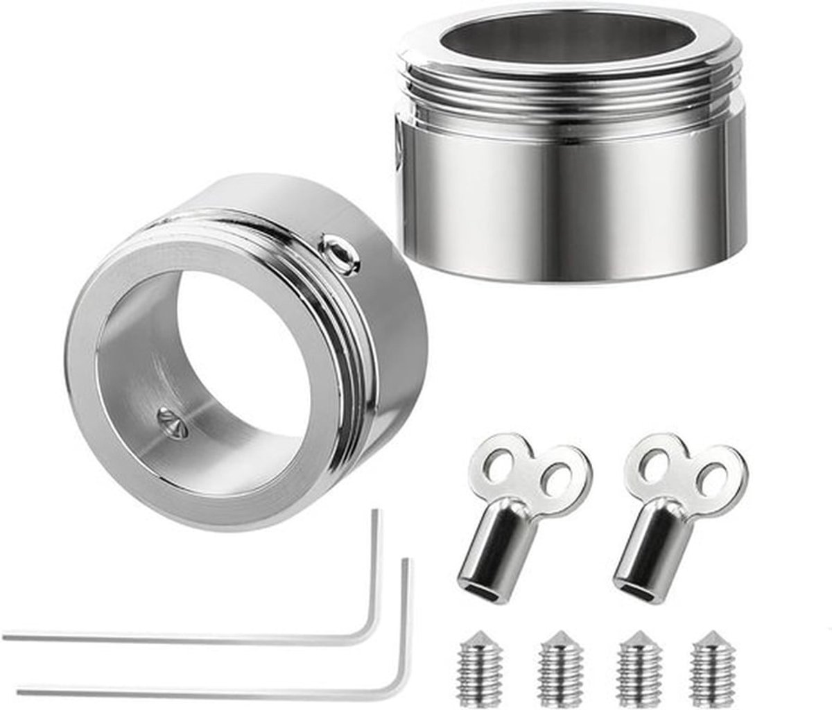 2 x Verchroomde Verwarmingsventieladapters, Thermostatische Hoofd Adapters voor Radiatoren, RA naar M30 x 1.5 Ventiel met Inbussleutel, Geschikt voor Verwarmingssystemen en Radiatorinstallaties