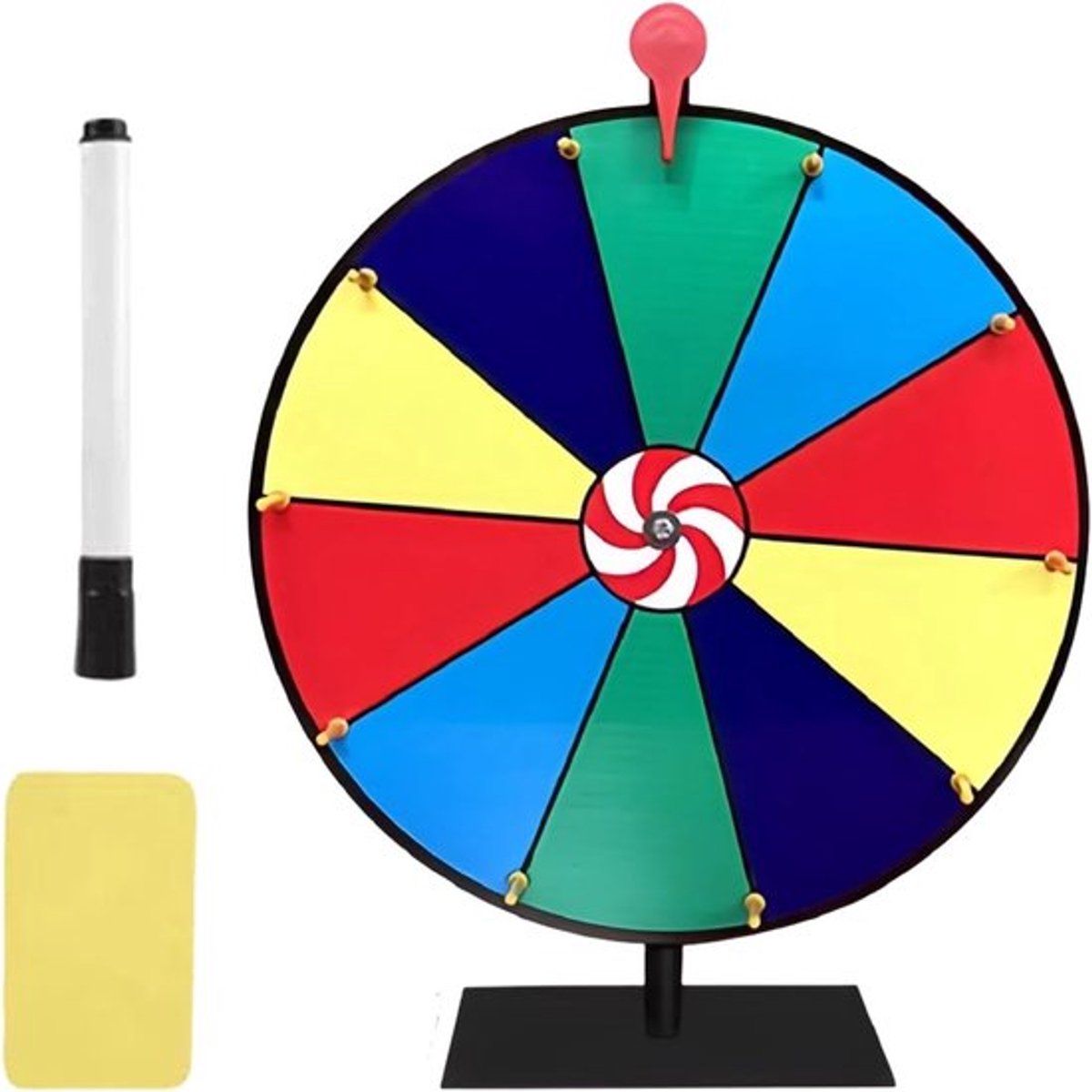 Draaiwiel voor Prijzen, Herbruikbaar Spelwiel voor Lotterij- en Woordspellen, Ideaal voor Feesten en Carnavals, Diameter 30 cm