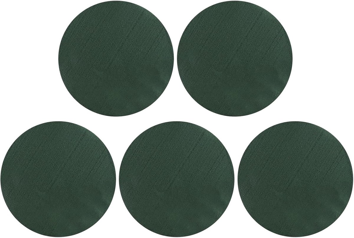 Bloemschuim rond 8 x 4 cm - Groene spons cilindervorm - Voor decoratie en feestversiering - 5 stuks - ShopVlot