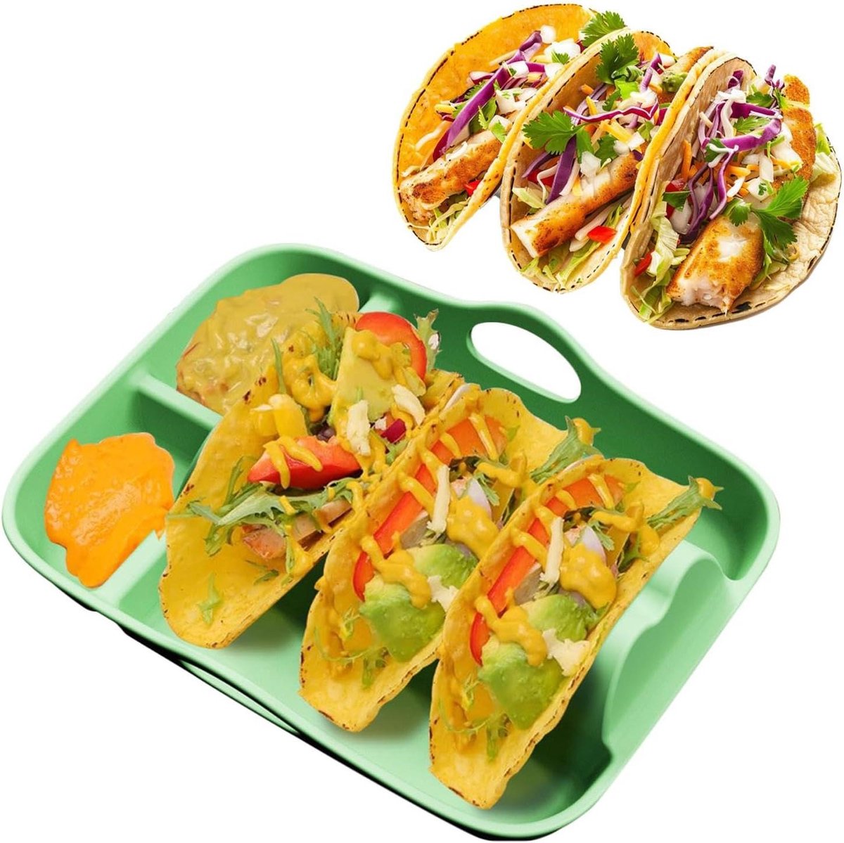 Siliconen Taco Houder - Taco Tray Taco Bord - Feestelijk Serveren - Antislip Stabiele Basis - 25.2 cm Breed - Grijs