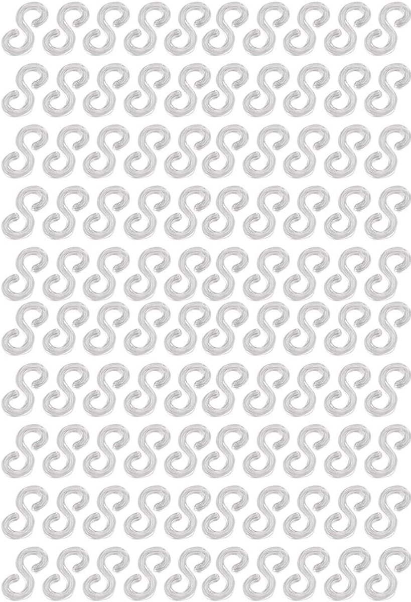 SnelShoppen - 200 Transparante S Clips Set voor DIY Projecten, Kettingen, Sieraden, Thuis, School, Studio, 1x0.5 cm, Plastic Kleur, Perfect voor Creat