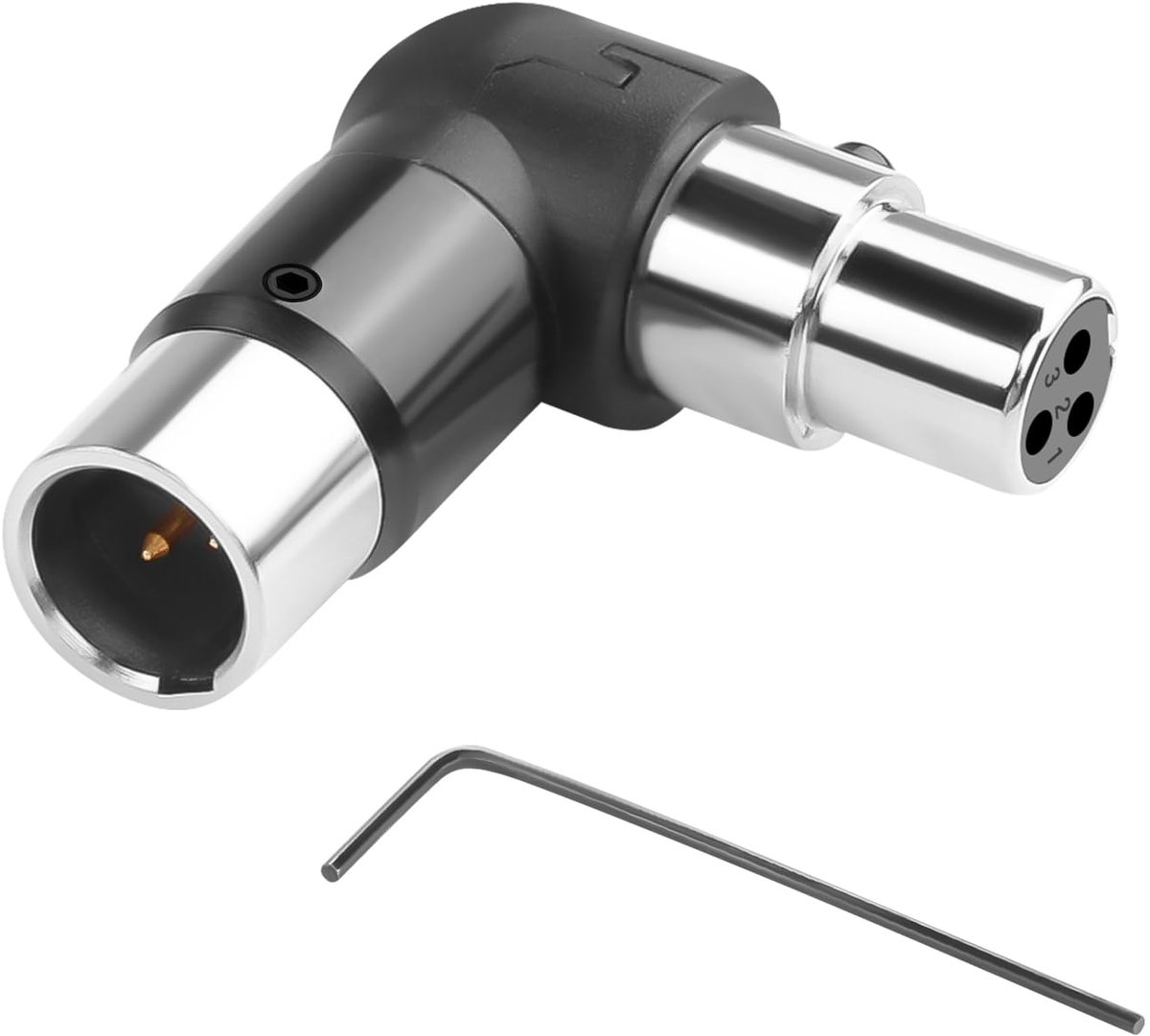 QIANRENON Adjustable 90° angle mini XLR microphone adapter gold plated 3pin mini-XLR plug to mini xlr bus right angle - ShopVlot
