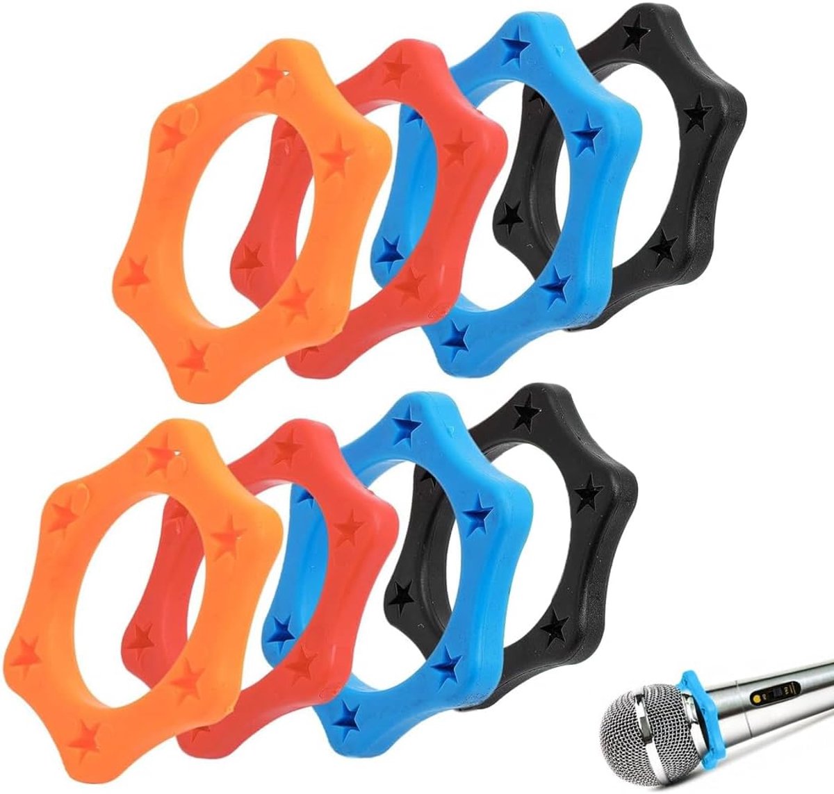 SnelShoppen - 8 Stuks Antislip Rubber Roller Ringen voor Microfoon - Antislip Beschermhoes Accessoires voor Draagbare Microfoons - Schokabsorberend On