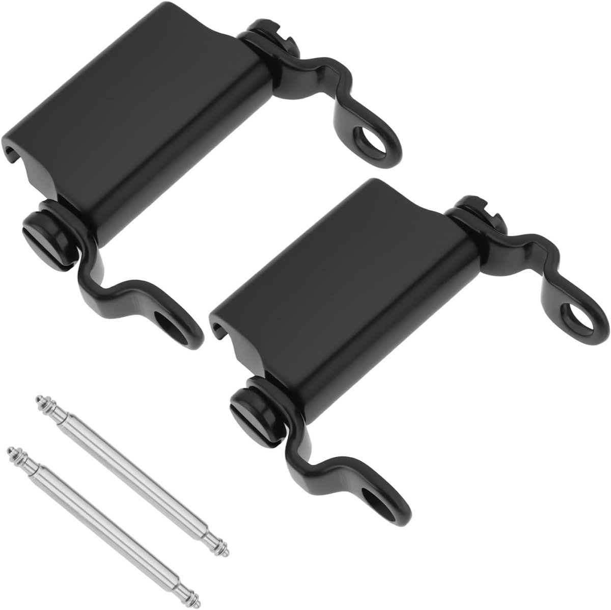 SnelShoppen - 2 Stuks Horloge Adapter Voor 20mm Horloges - Roestvrijstalen Horloge Converter Met Veerpen - Zwart - Upgrade Je Horlogeband Gemakkelijk