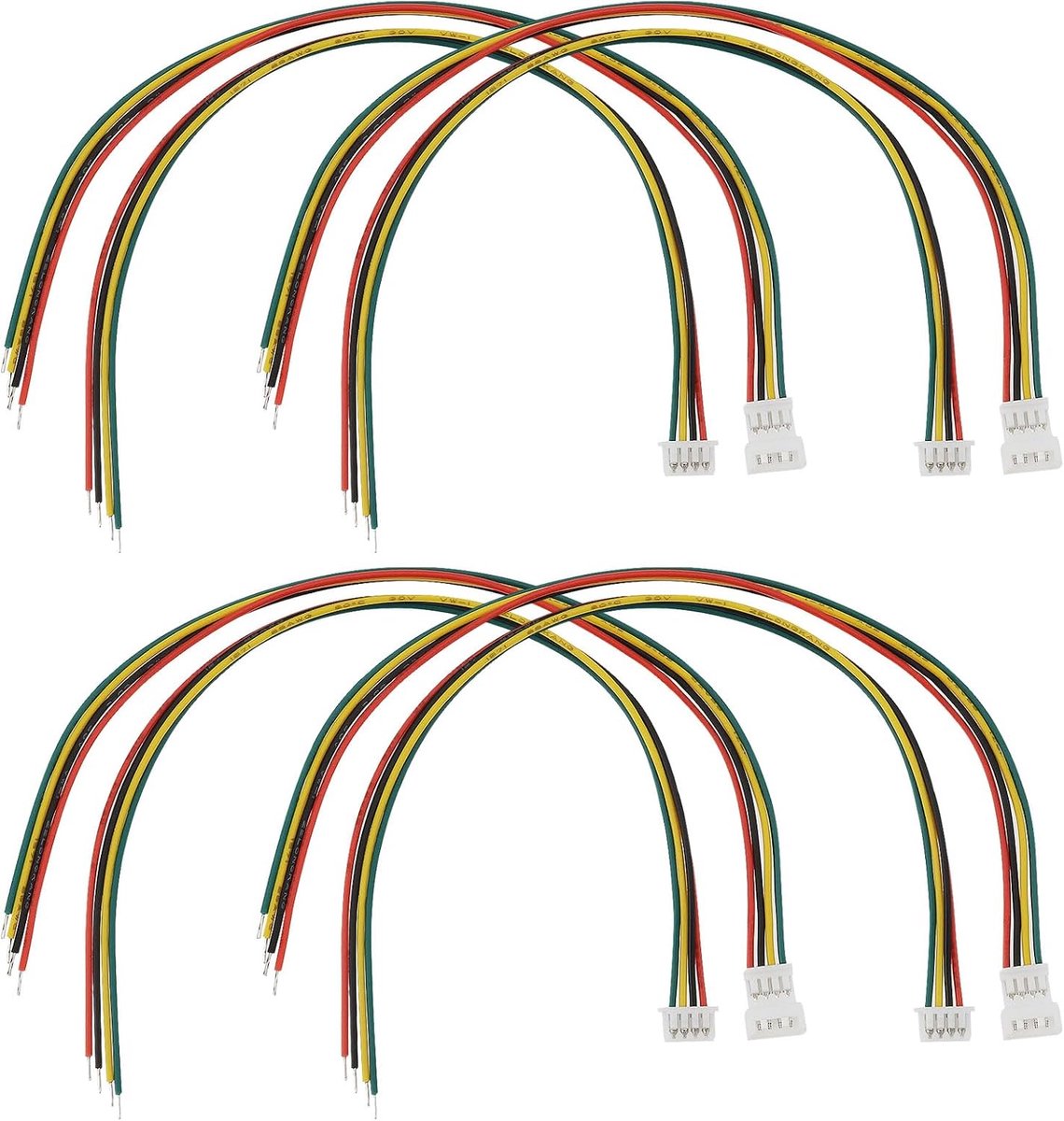 SnelShoppen - 20 Stuks 4Pin Mini Micro Plug en Socket 1.25mm Mini Micro JST Connector Plug Geschikt voor DCC Aansluitingen en Motorverbindingen - 15cm