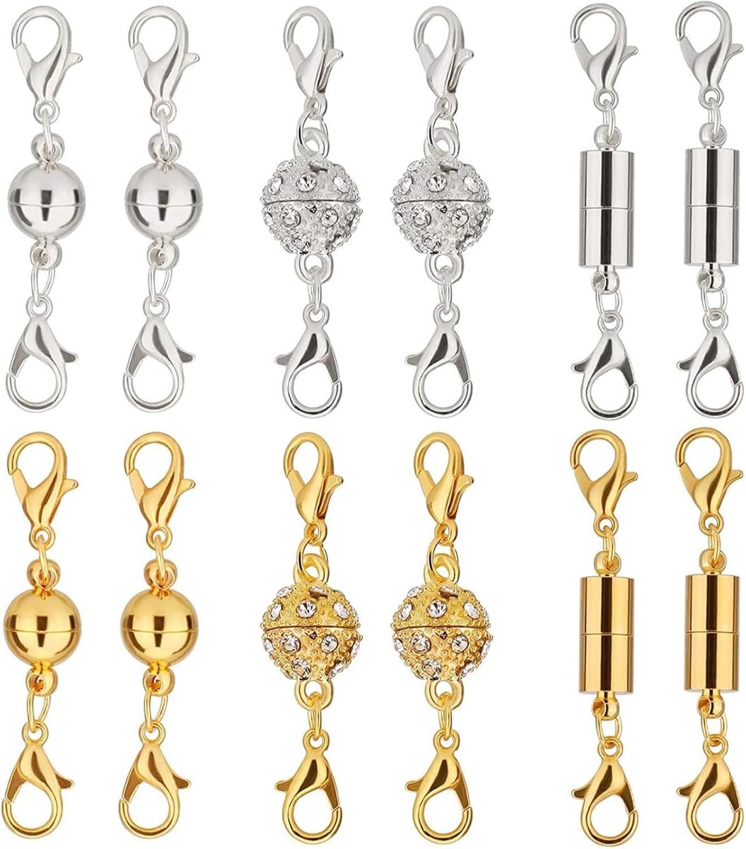 Magnetic Chain Clasps, 12 Pieces Magnetic Chain Clasps, Magnetic Lobster Clasps, Link Clasps, Magnetic Jewelry Buckles - ShopVlot