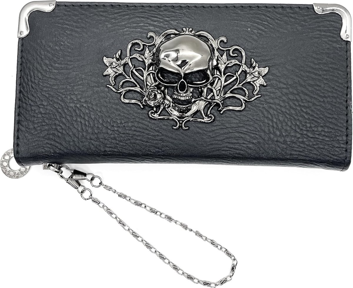 Skull portemonnee L - PU leer - Gothic stijl - Duurzaam en stijlvol - ShopVlot
