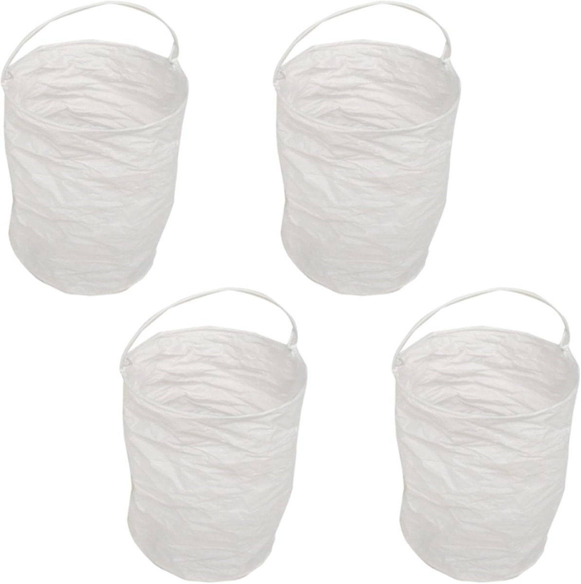 SnelShoppen - Set van 4 Papieren Lantaarns, Ronde Buiskleurige Tuinlantaarns, Hangende Lantaarns voor Feesten, Verjaardagen, Decoratie, Herbruikbaar e