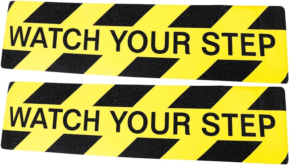SnelShoppen - 2 Stuks Antislip Veiligheidstape 15cmx60cm Voor Trap - Gele Waarschuwingsstickers Voor Binnen & Buiten - Duurzaam & Eenvoudig Aan Te Bre