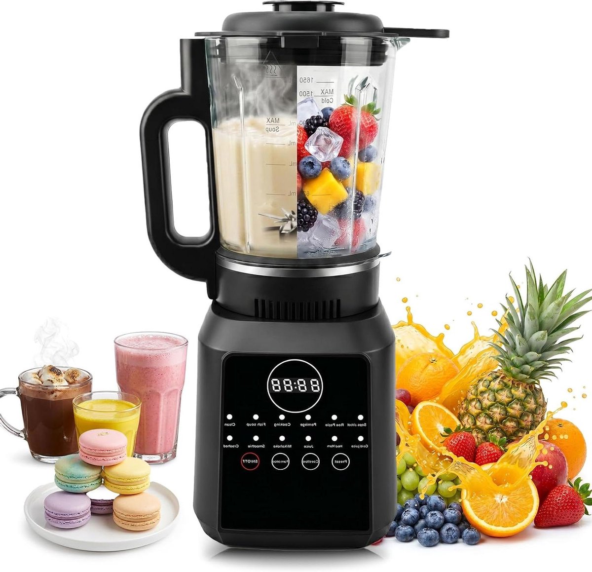 Staande mixer - Soepmaker - Warme maaltijden maken - 12 automatische programma's - 1.7 liter kan - Wit