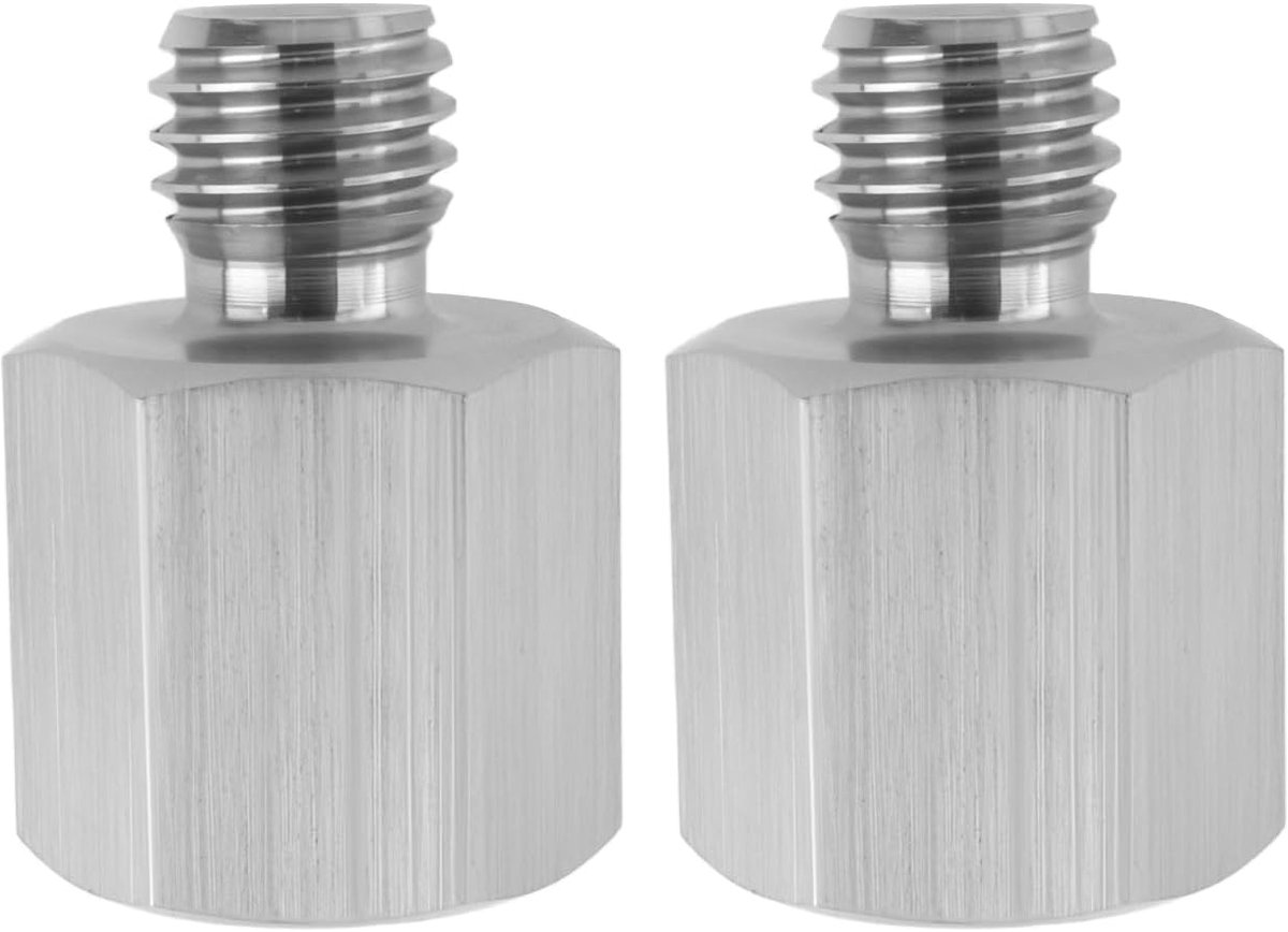 SnelShoppen - 2 Stuks Draad Converter Adapter 10mm Vrouwelijk 8mm Mannelijk, RVS Hexagonaal Stud Adapter, Metrische Draad Reducer, Voor Gereedschap en