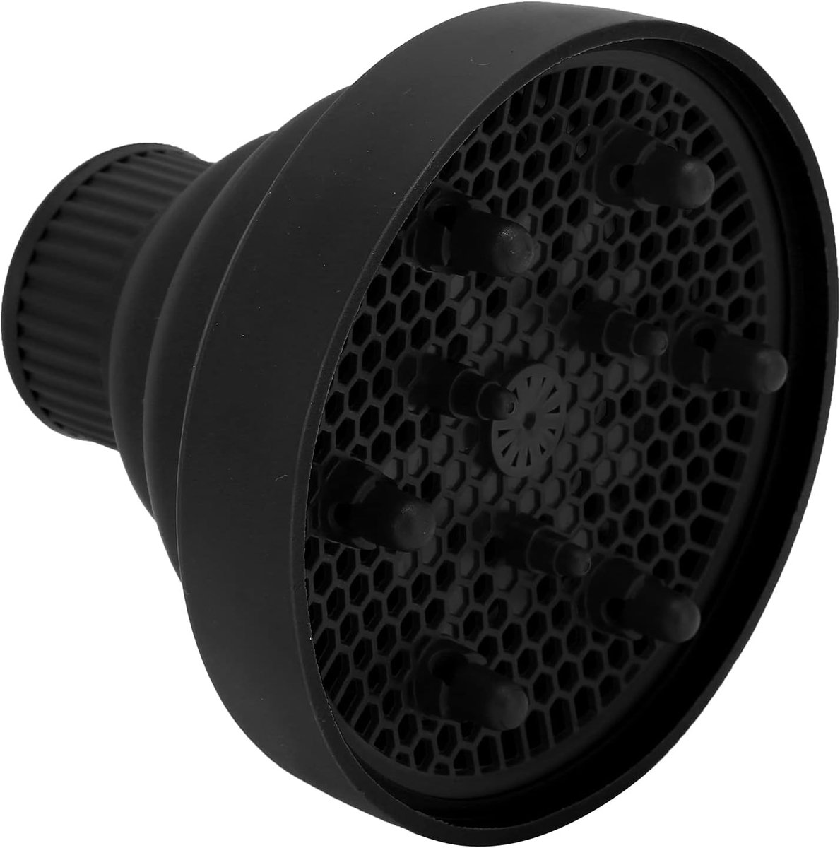 SnelShoppen - Haarföhn Diffuser, Opvouwbare Haarföhn Diffuser van ABS Silicone, Geschikt voor Thuis Salon, Zwart, Voor Natuurlijke Krullen zonder Hitt