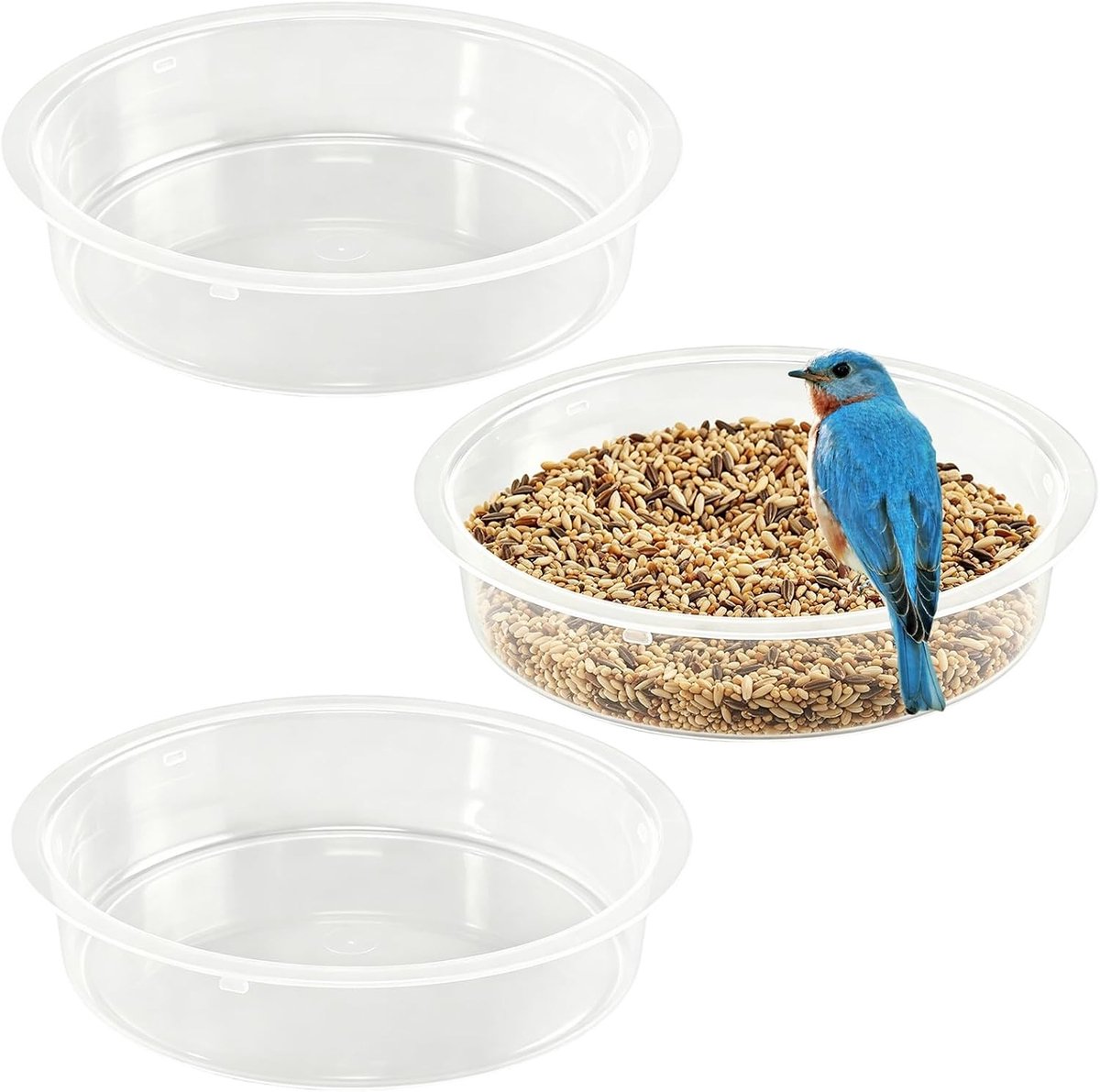 Vervangbare Waterbak voor Vogels - 3 Stuks - Transparante Voederstation voor Wilde Vogels, Buitenvoeding en Vogelverzorging