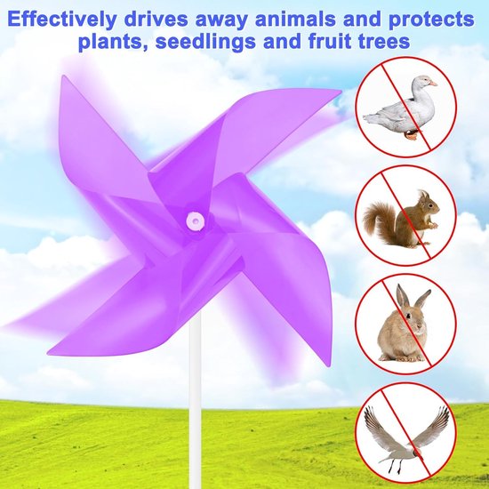 Set van 15 Regenboog Wielen van 40 cm, Plastic Windmolens voor Buiten, Tuin Decoraties en Speelgoed Windspinner — afbeelding 4