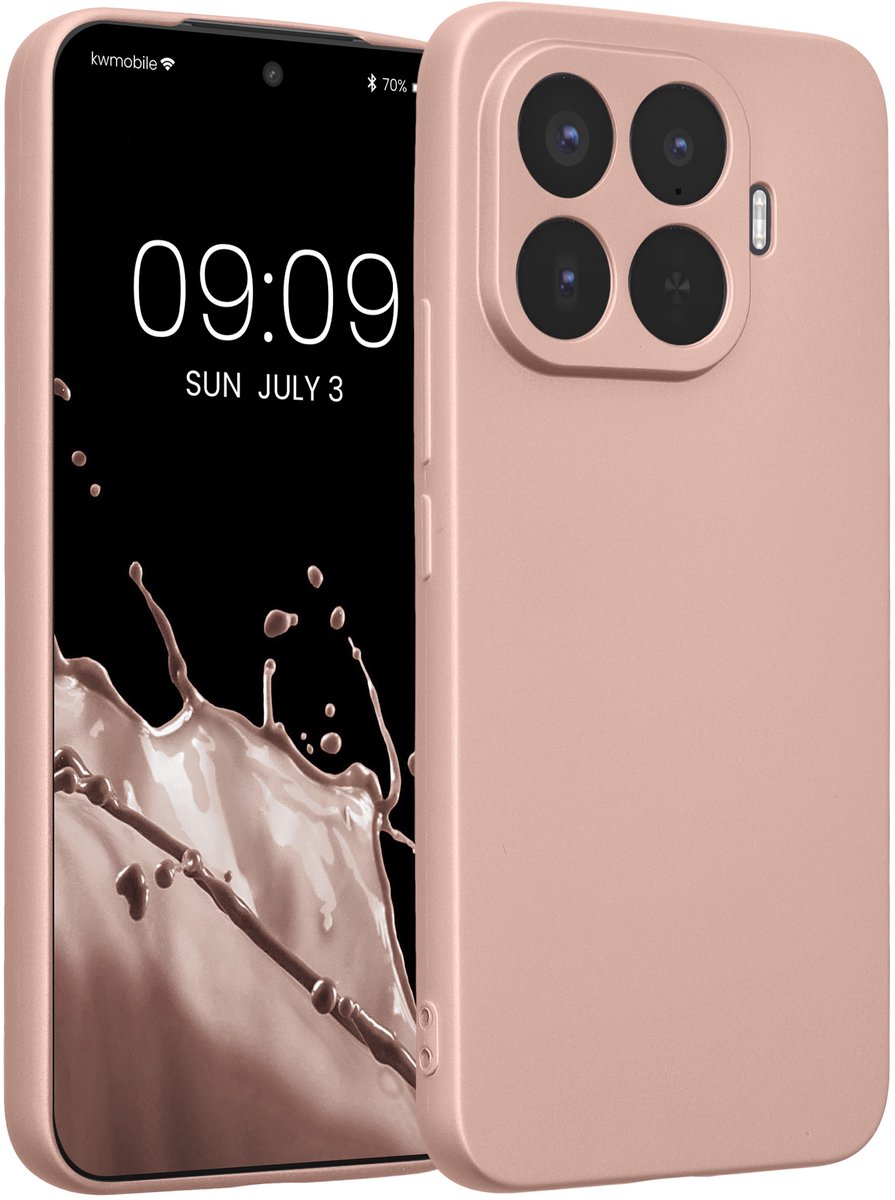 kwmobile metallic telefoonhoesje van TPU - geschikt voor Xiaomi 17T Pro - Flexible case voor smartphone - In metallic roségoud