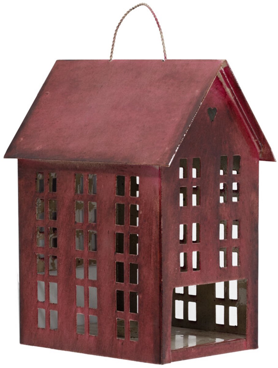 Metalen huisje waxinehouder mulberry