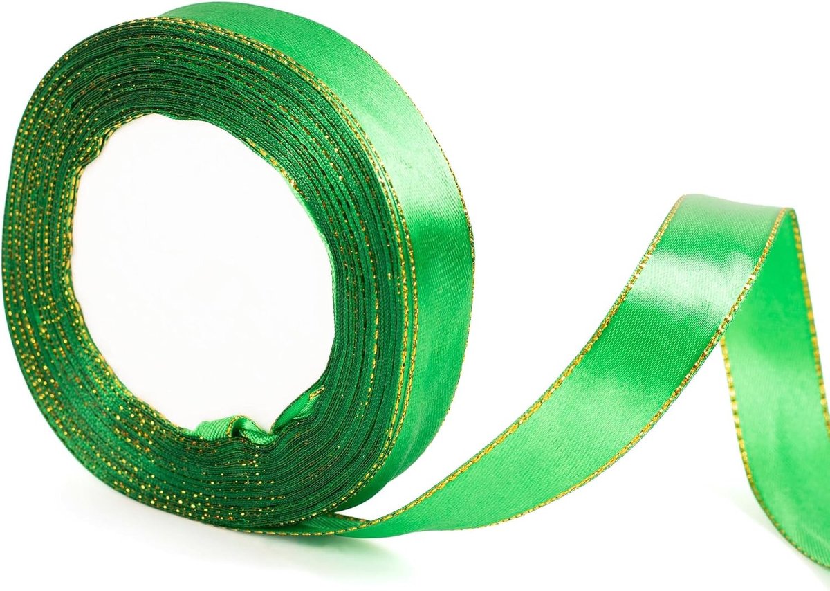 20mm Brede Groene Kerststrik voor Cadeauverpakking 22m, Versiering, Bow, Kerstdecoratie, Ambachten en Bruiloften