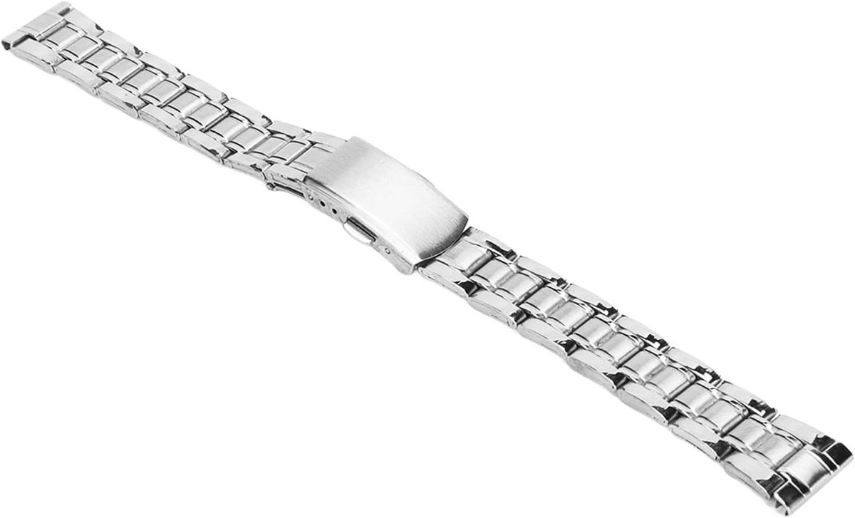 Verwisselbare RVS Horlogeband met Dubbele Drukknop Sluiting - Stijlvolle Metaalband voor Dames en Heren, Perfect voor Diverse Horloges