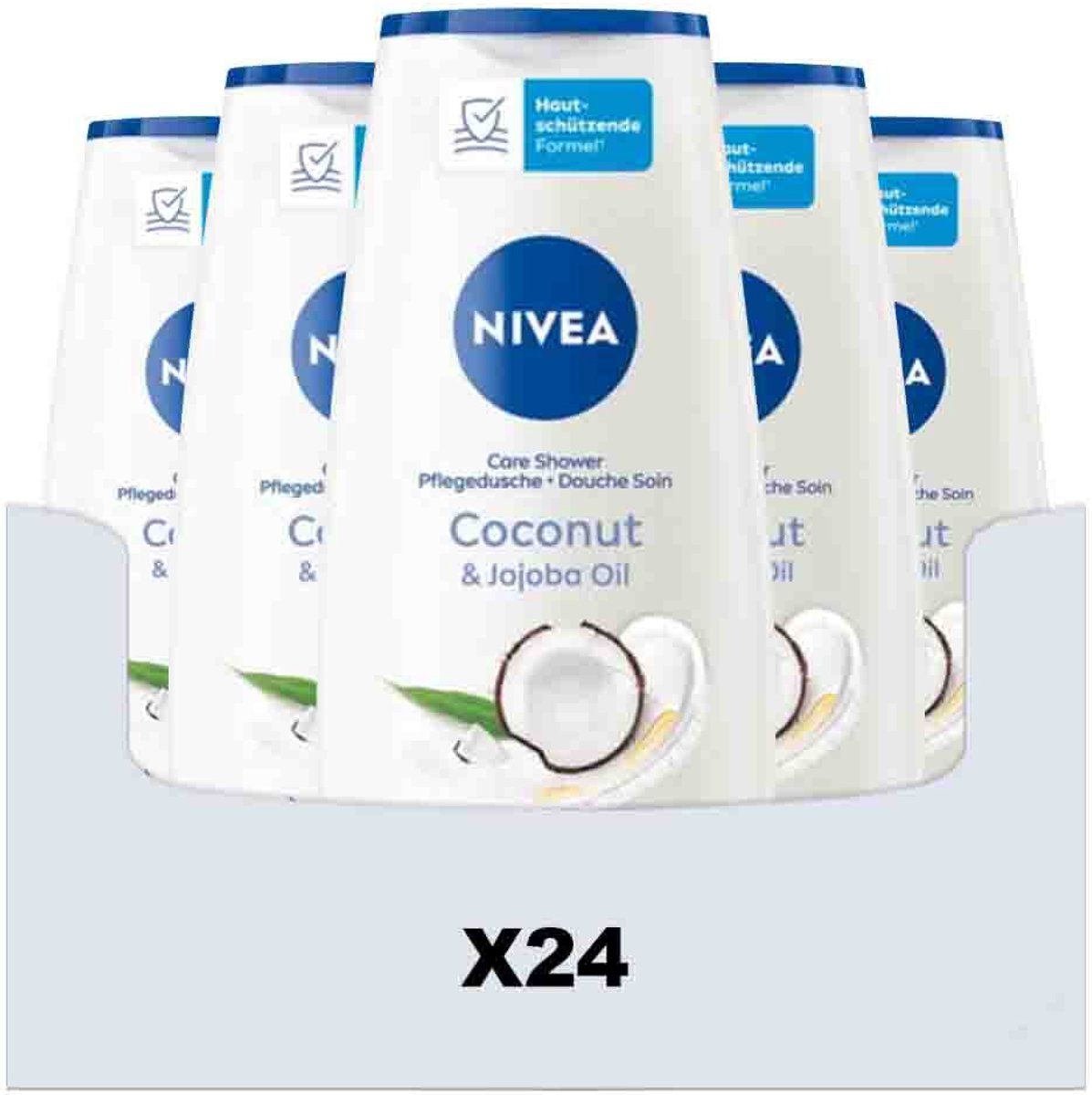 NIVEA - Douchegel Coconut & Jojoba Oil - 24 x 250 ml - Voordeelverpakking