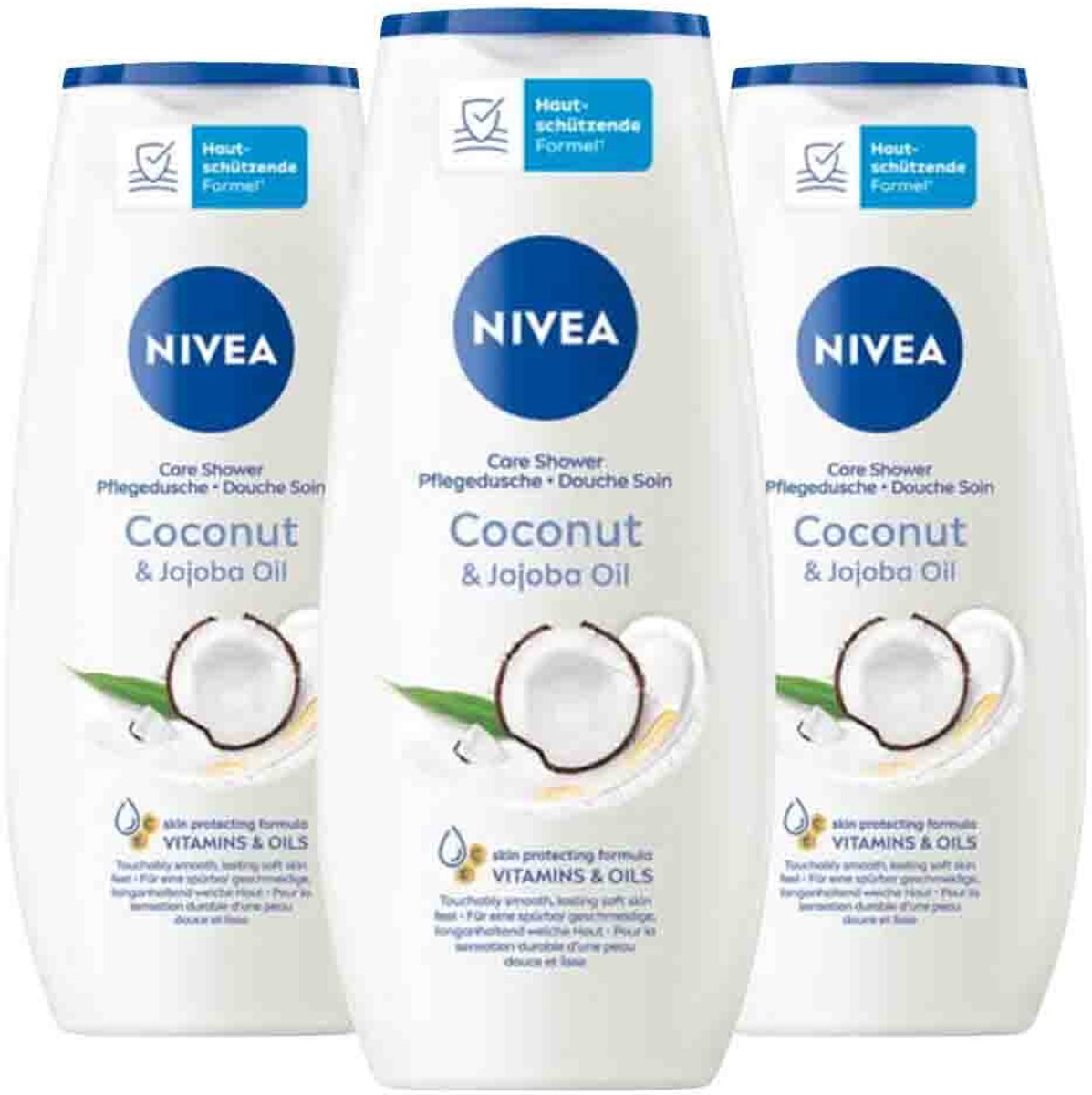 NIVEA Douchegel Coconut & Jojoba Oil - 3 x 250 ml - Voordeelverpakking