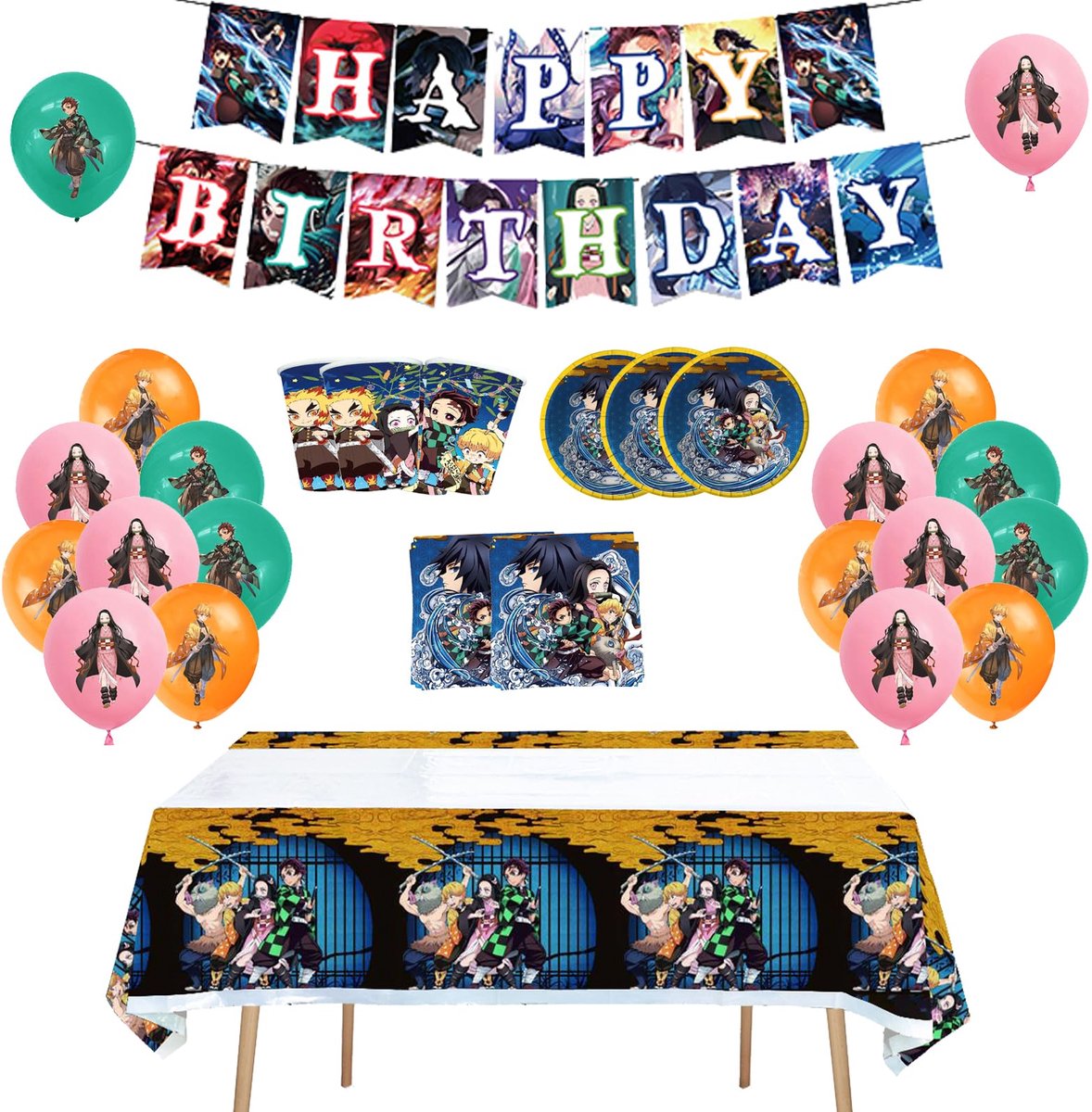 Decoratie Verjaardag Decoratie Ballonnen Decoratie Party Servies Party Servies Set Tafelkleed - ShopVlot