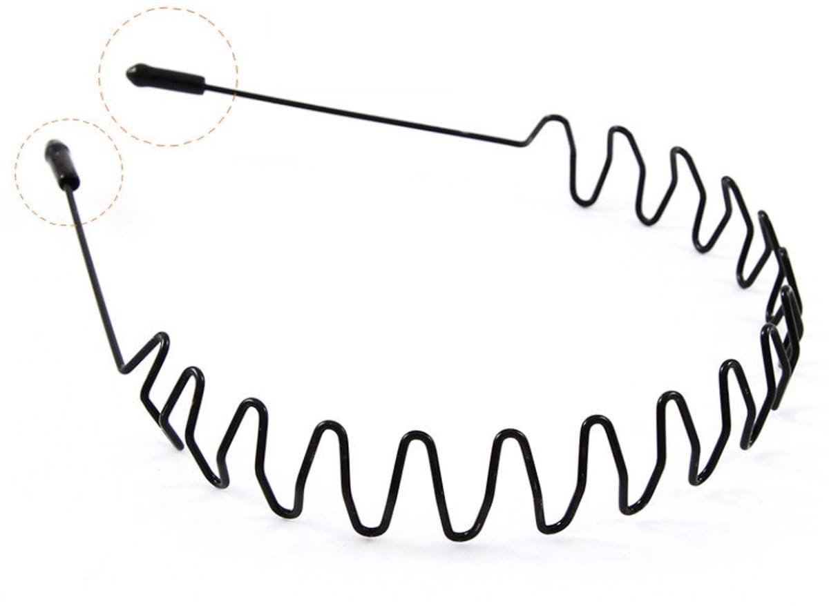 Okado Metalen Haarband Wave – Sport Diadeem – Zwart – 41 cm