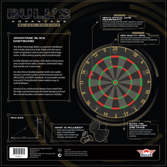 Bull's Advantage Black Dartbord van Bull's — afbeelding 5
