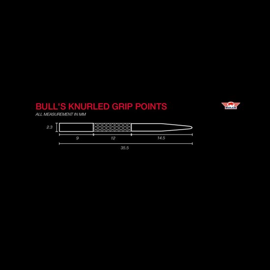 Bull's Knurled Grip Points Black van Bull's — afbeelding 2