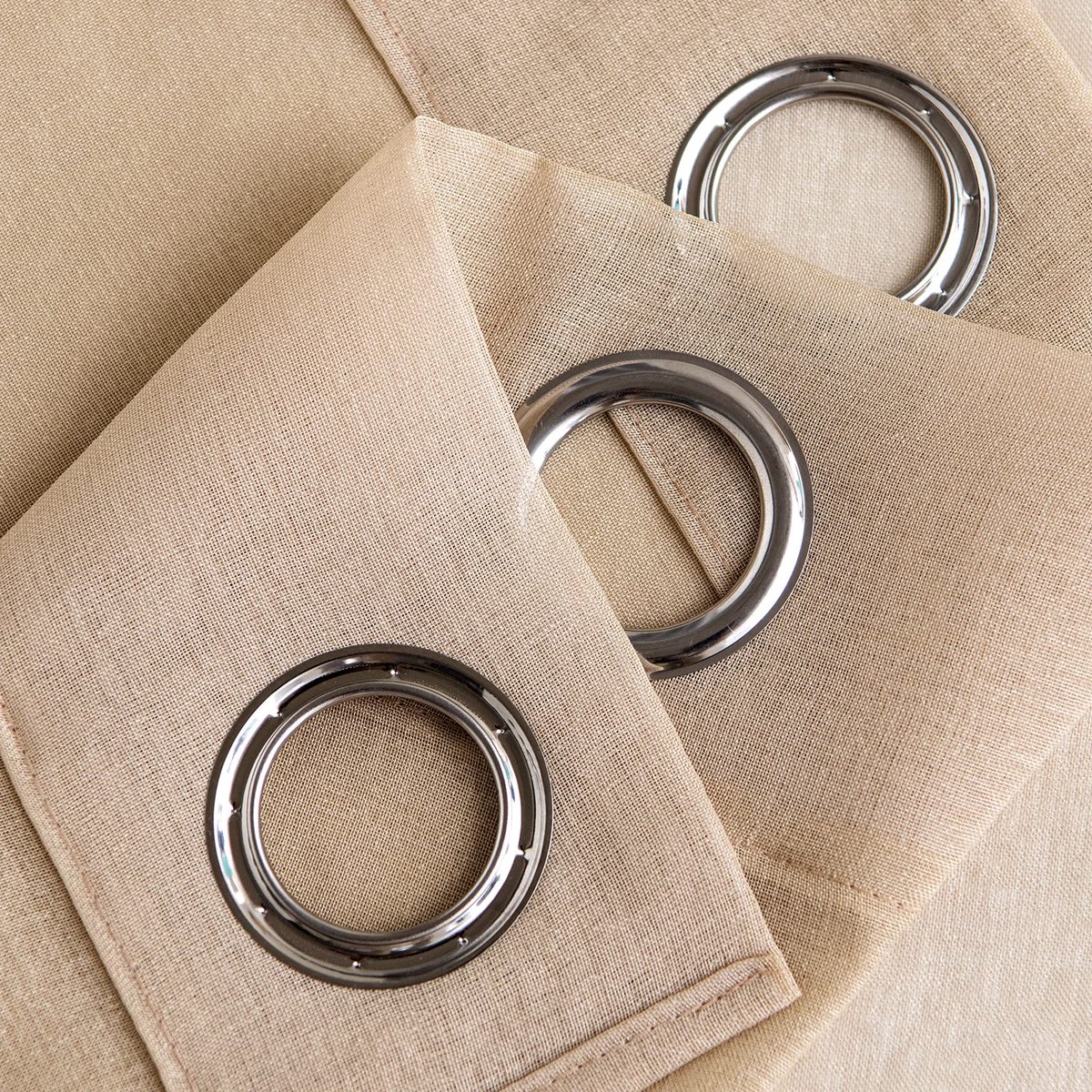Woaboy Set van 2 transparante gordijnen met ringen, semi-transparante binnengordijnen voor slaapkamer, woonkamer - ShopVlot