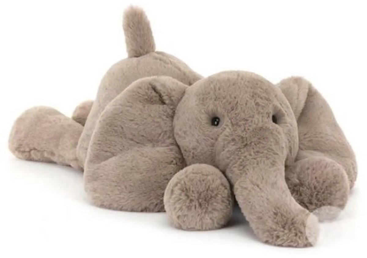 Casalora Pluche Olifant Knuffel – 56 cm – Grijs – Liggend Kawaii Design – Zacht Knuffeldier – Kawaii Lichaamskussen