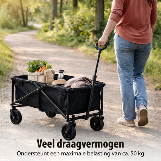 Camp Active - Inklapbare Bolderkar - Opvouwbaar - Zwart - Draagvermogen 50 kg van Camp Active — afbeelding 5