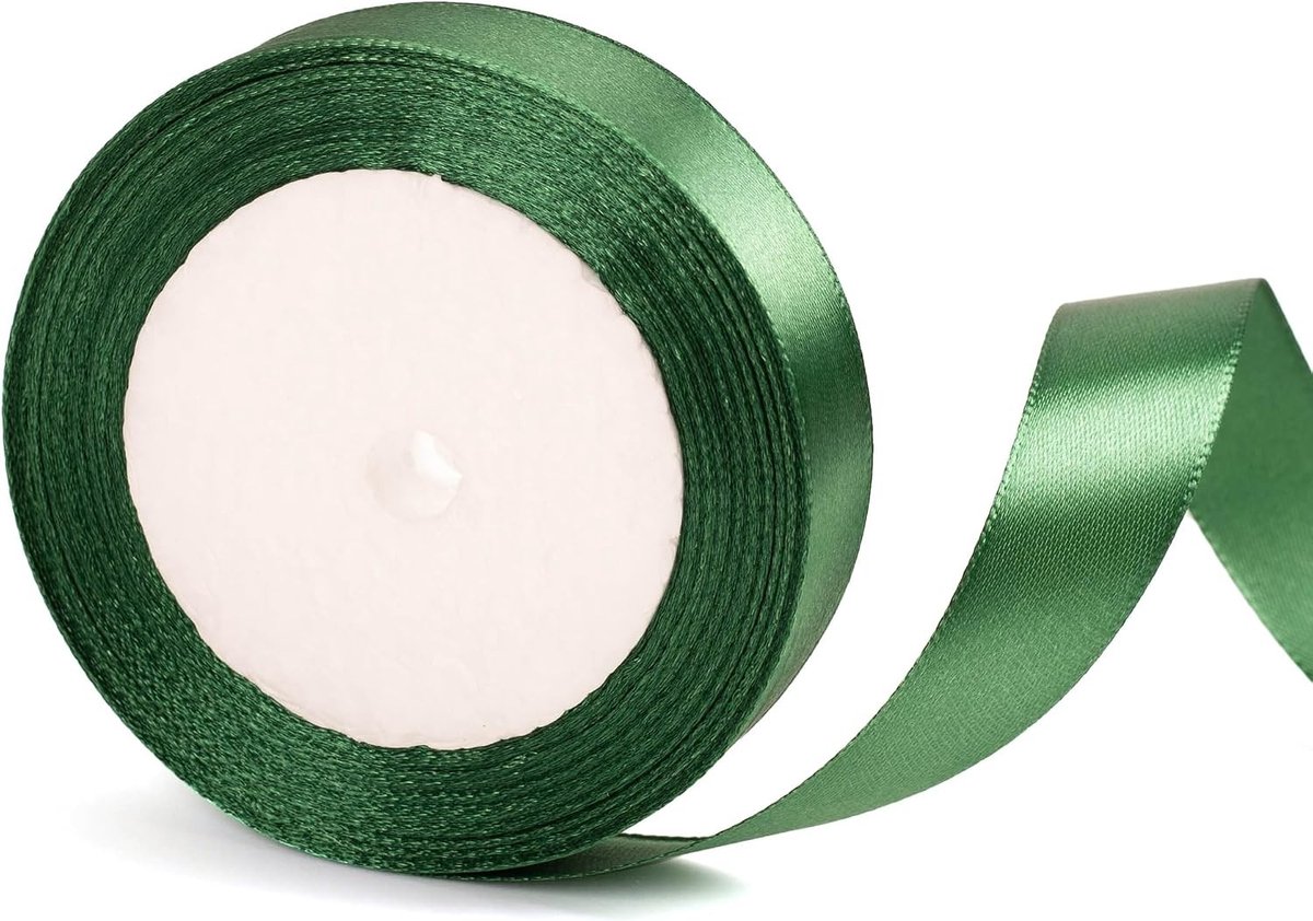 20mm Brede Donkergroene Kerstrijg voor Cadeauverpakking - 22m, Versieringen voor Kerstcadeaus, Taarten, Haaraccessoires en Bruiloften