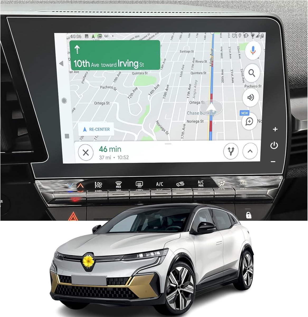 Navigatiescherm Beschermfolie voor Renault Austral en Megane E-Tech Hybrid 2022-2024 - 12 Inch, Krasbestendig, Accessoires voor GPS en Navi