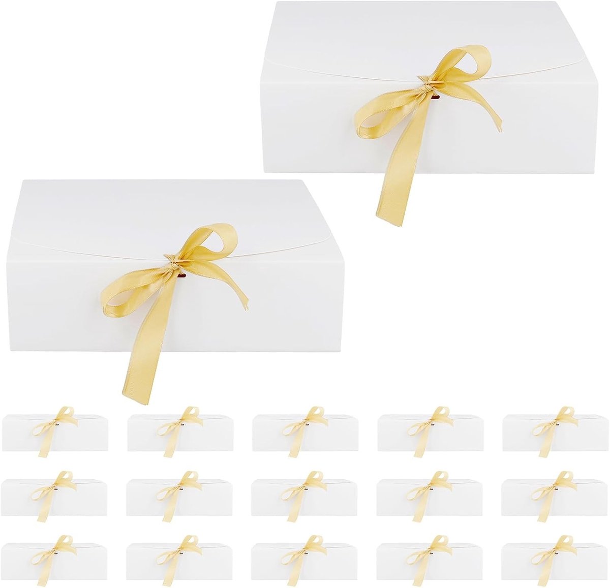 20 Pack Witte Geschenkdozen met Deksels, 27x20x8cm - Kartonnen Cadeauverpakkingen voor Feestjes, Verjaardagen en Bruiloften