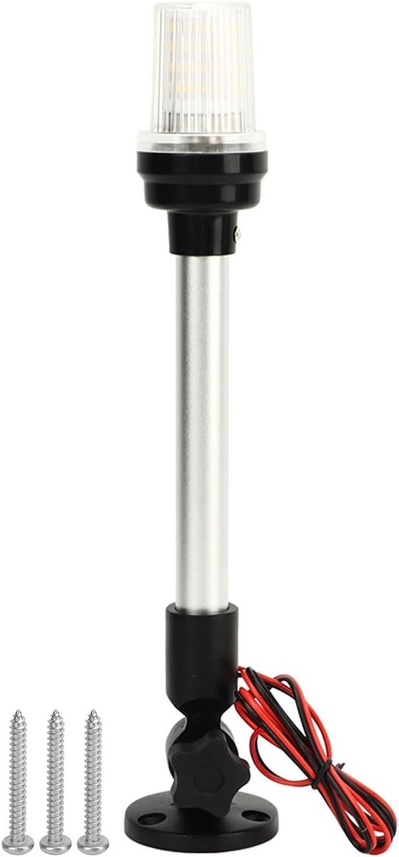Verstelbare 12 Inch Aluminium Fence Light voor Botens, Yachten en Schepen - IP66 Waterdicht, 3 Nautische Mijlen Bereik, 12V-24V Verlichting