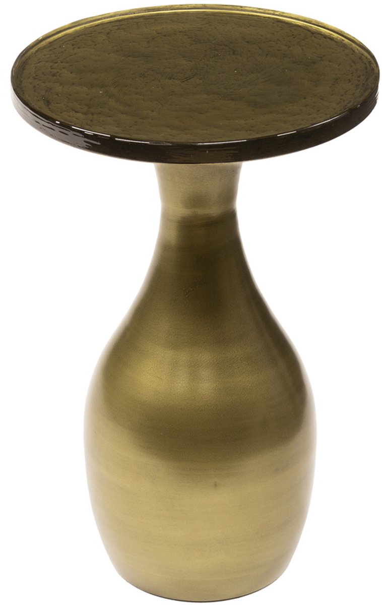 Giga Meubel Bijzettafel Eclipse - Goud Metaal/Glas - 30x30x45cm