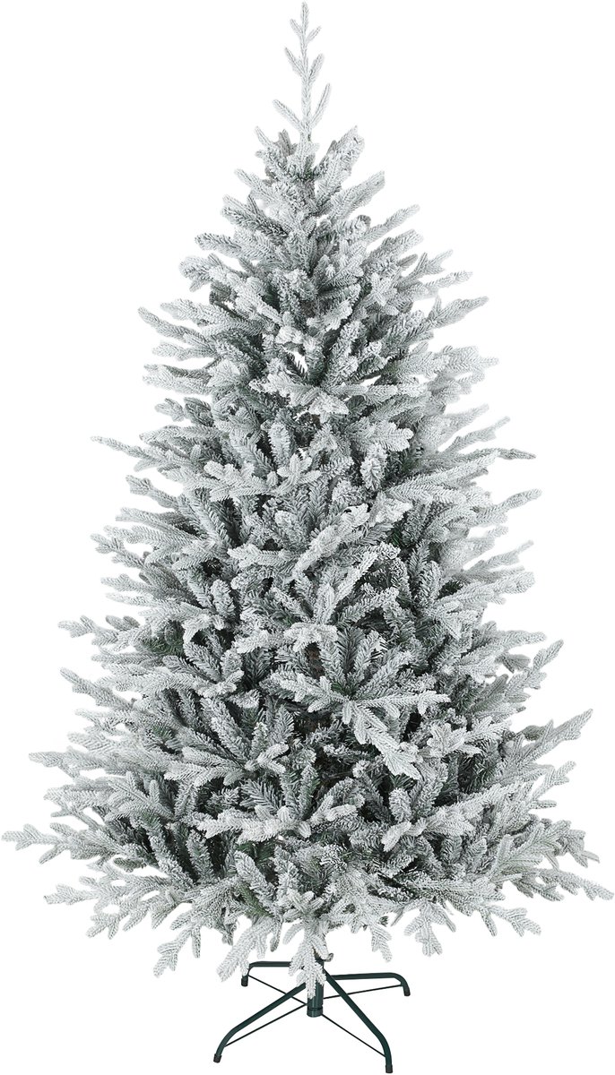 HOMCOM Kerstboom Kunststof, Metaal 109L x 109B x 180H cm Groen+Wit