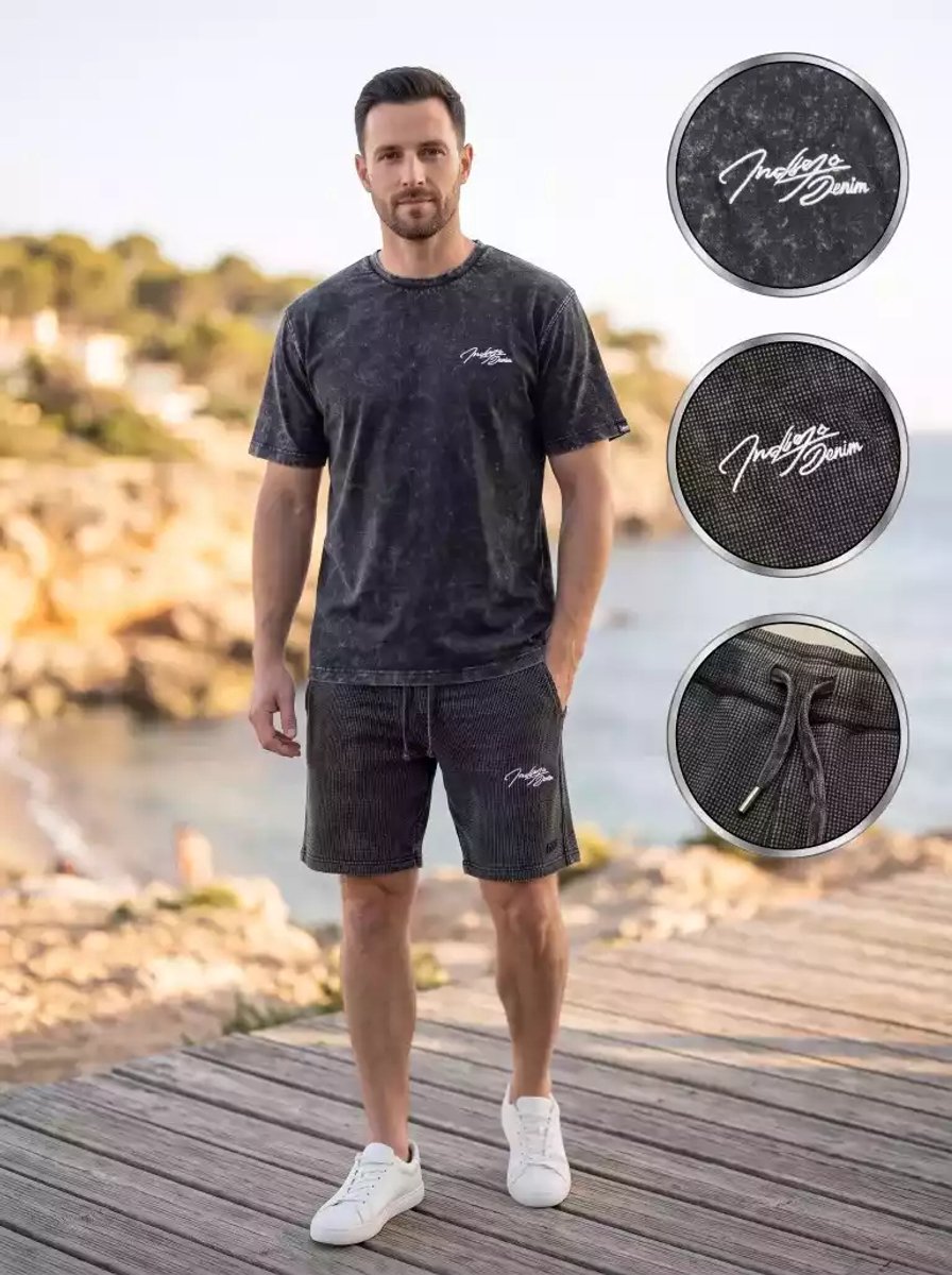 Indigo Denim - Jogging Huispak Katoen - Antraciet Melange