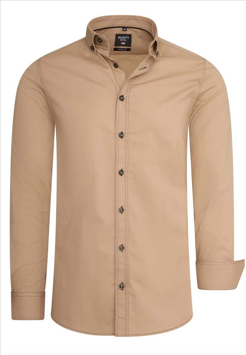 Italian Style - Heren Overhemd - Camel - Casual - Style-Italy