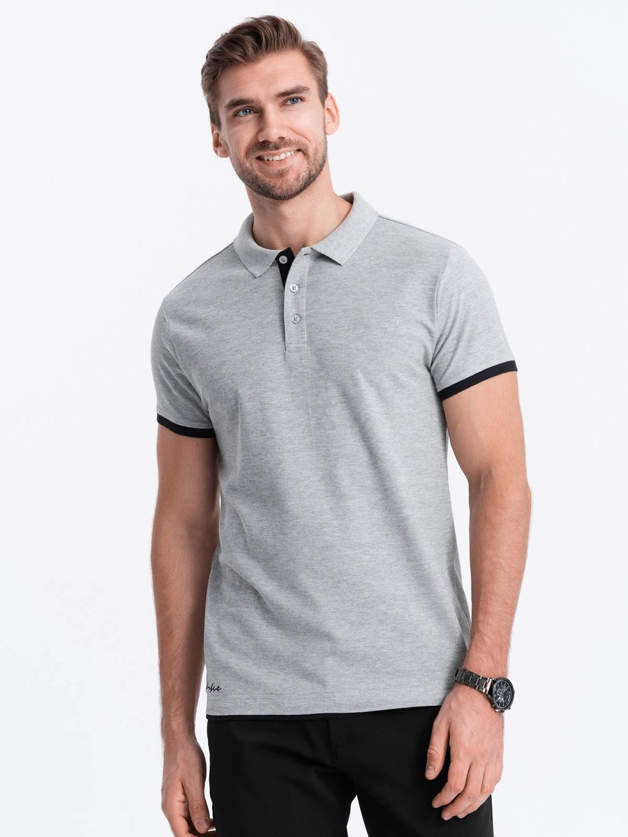 Ombre - Krusty - Poloshirt Heren - Korte Mouw - Grijs