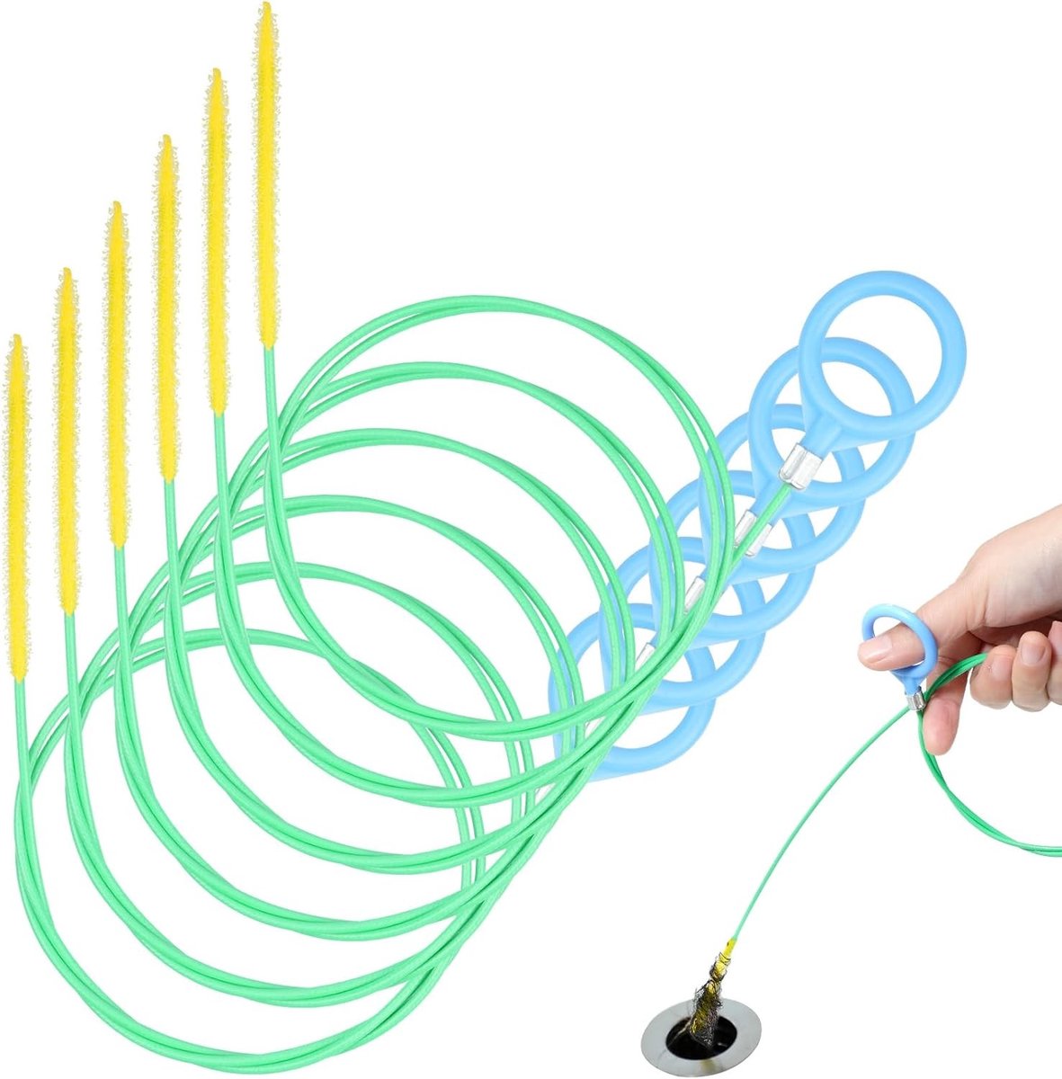 Afvoerreiniger Spiraal - Geen Kleur - 90 cm - Flexibele Buisborstel voor Afvoer en Toilet