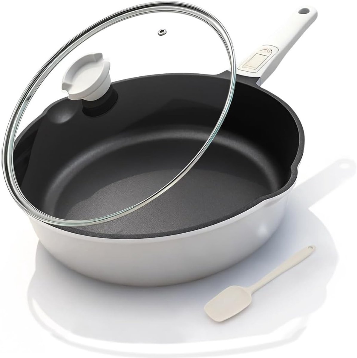 Braadpan - Aluminium - 24 cm - Met Deksel en Afneembare Handgreep - Voor Alle Fornuizen