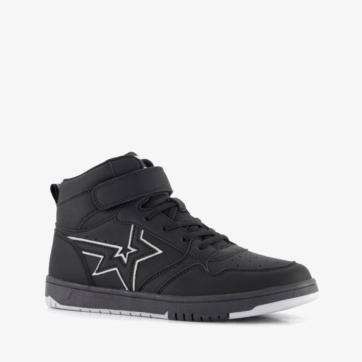 Blue Box hoge jongens sneakers met ster zwart - Maat 33 - Uitneembare zool