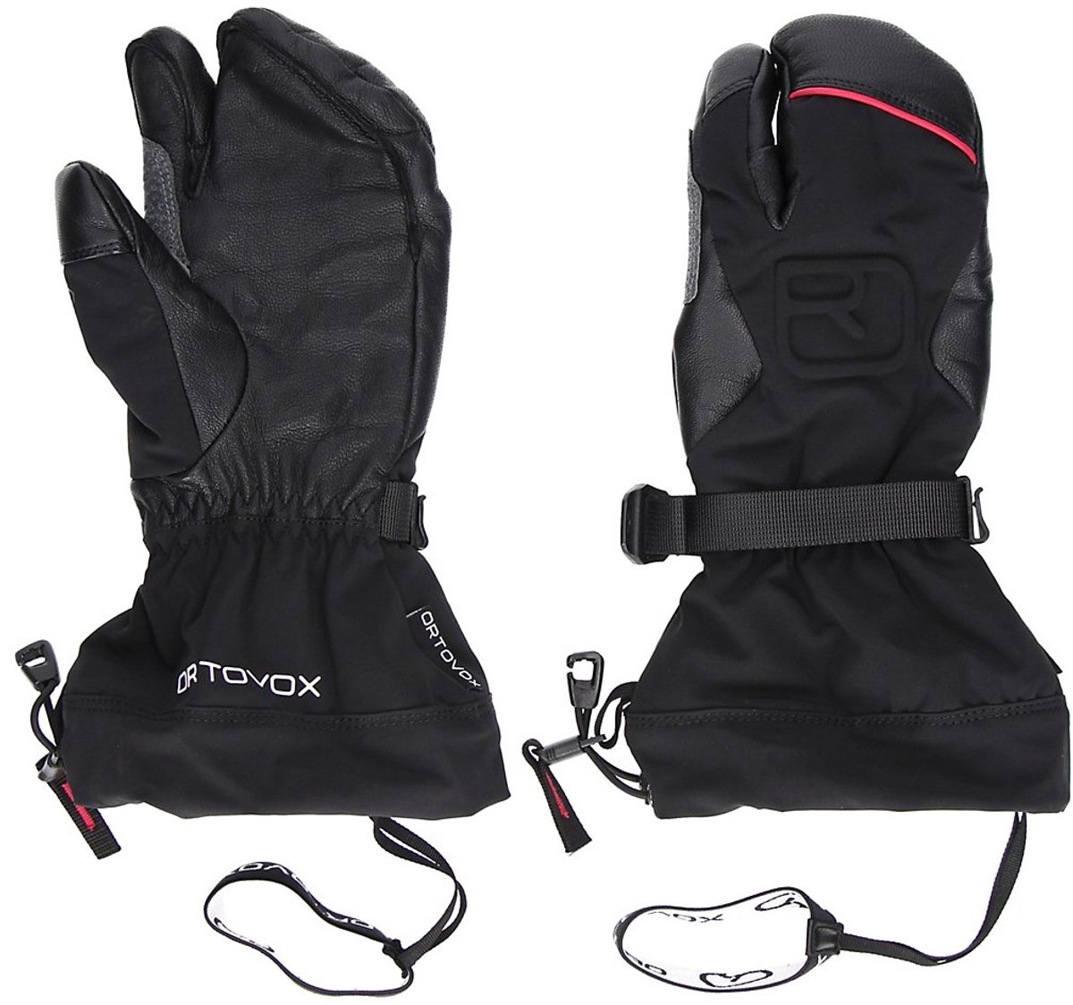 Ortovox Merino Freeride 3-vinger handschoen /Raven Zwart