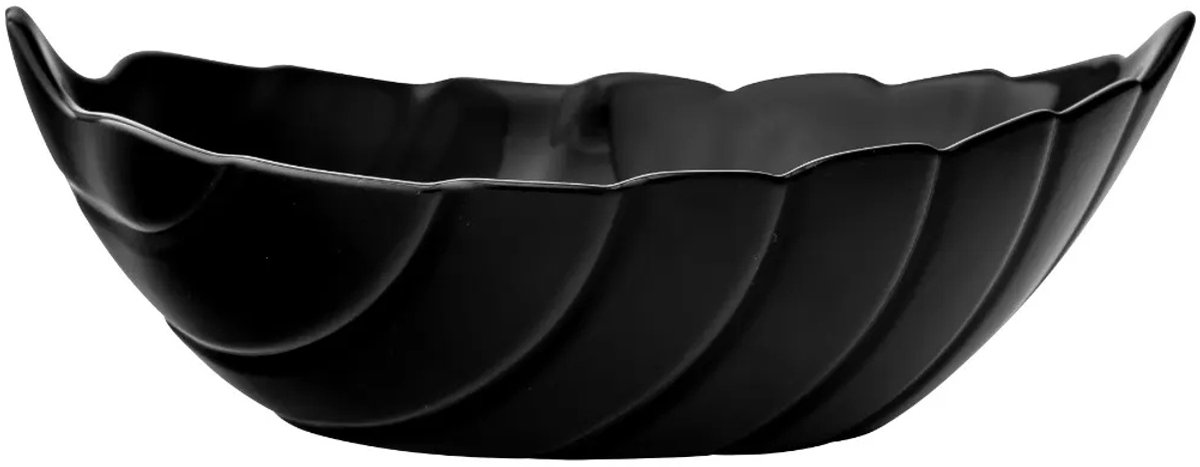 Altom Design Nocturn Saladekom Blad Zwart Glas 14 cm 200 ml